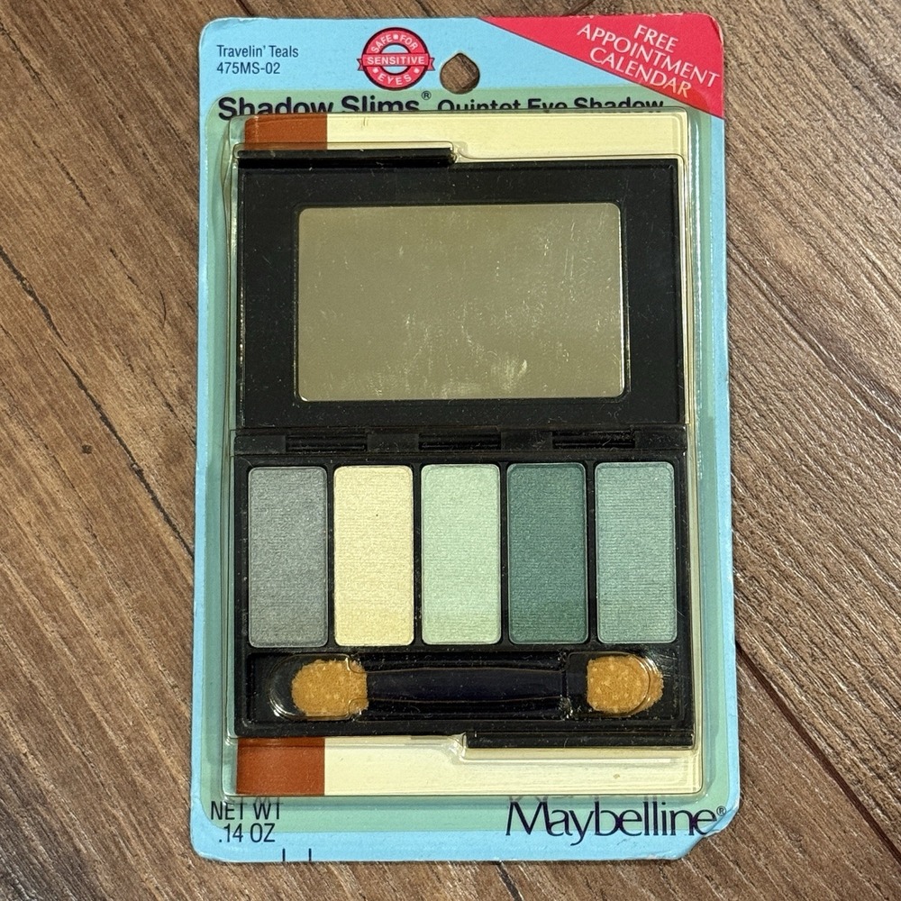 Maybelline Travelin Teals NEW Vtg Shadow Slims Quintet Eye Shadow Palette Blue‎
